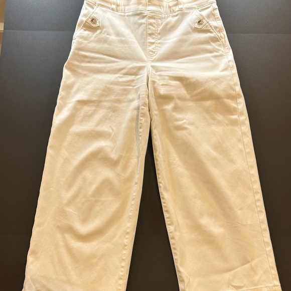 SPANX Stretched Twill Cropped Wide Leg Pants White Size XL - Picture 3 of 9